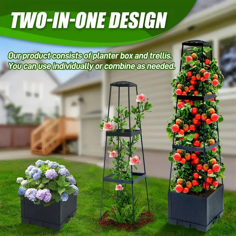 Hydroponic Tower - Tour de tomates avec bac de