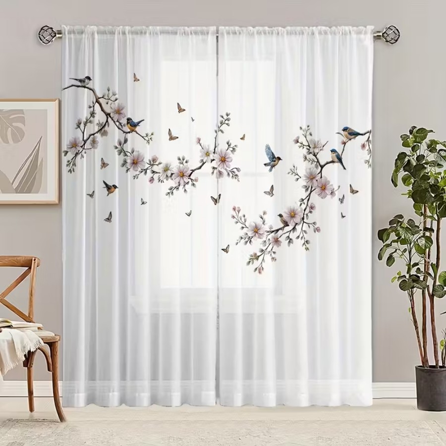 2 rideaux transparents à impre - Garden Camera avis et prix